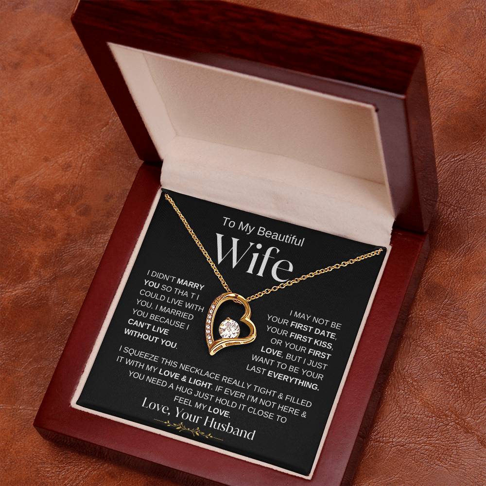 TO MY BEAUTIFUL WIFE FOREVER LOVE NECKLACE - BW