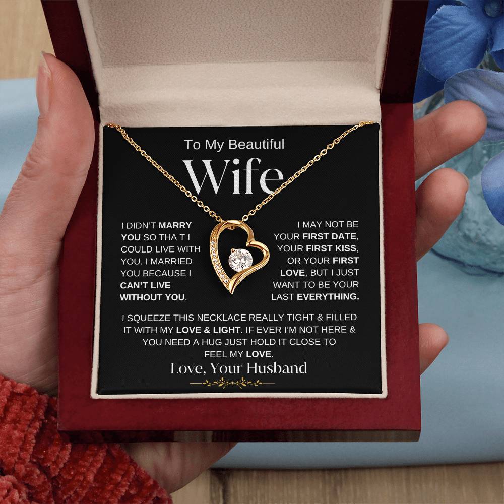 TO MY BEAUTIFUL WIFE FOREVER LOVE NECKLACE - BW