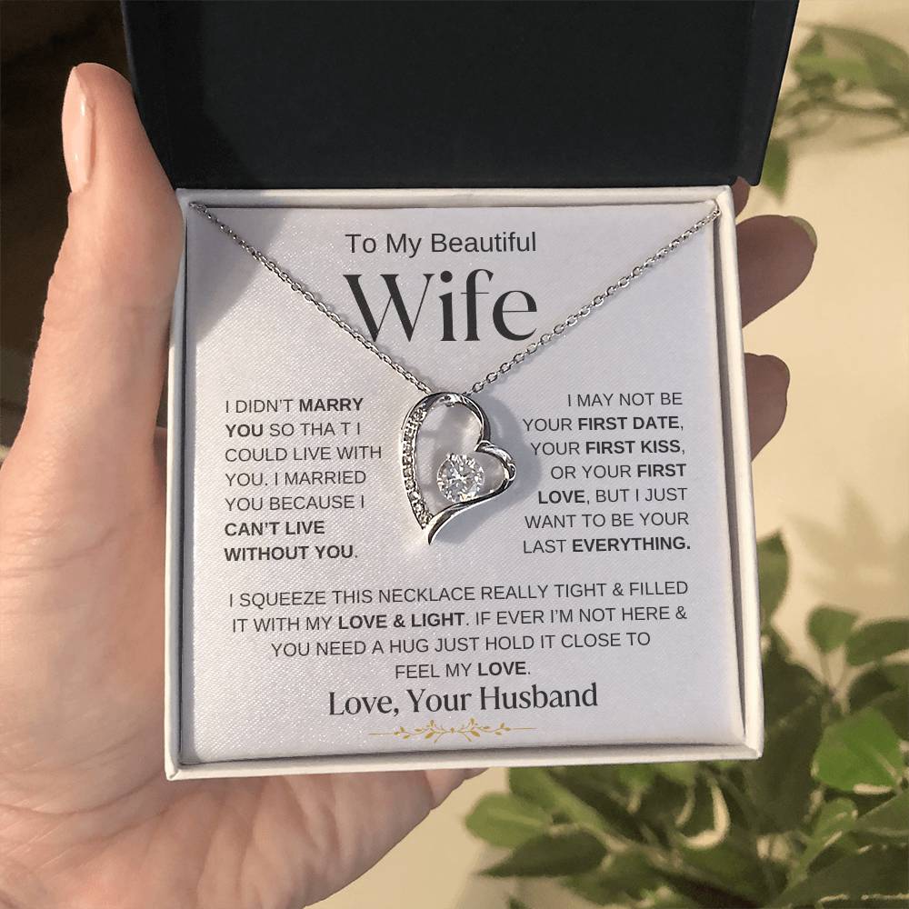 TO MY BEAUTIFUL WIFE FOREVER LOVE NECKLACE(WBG)