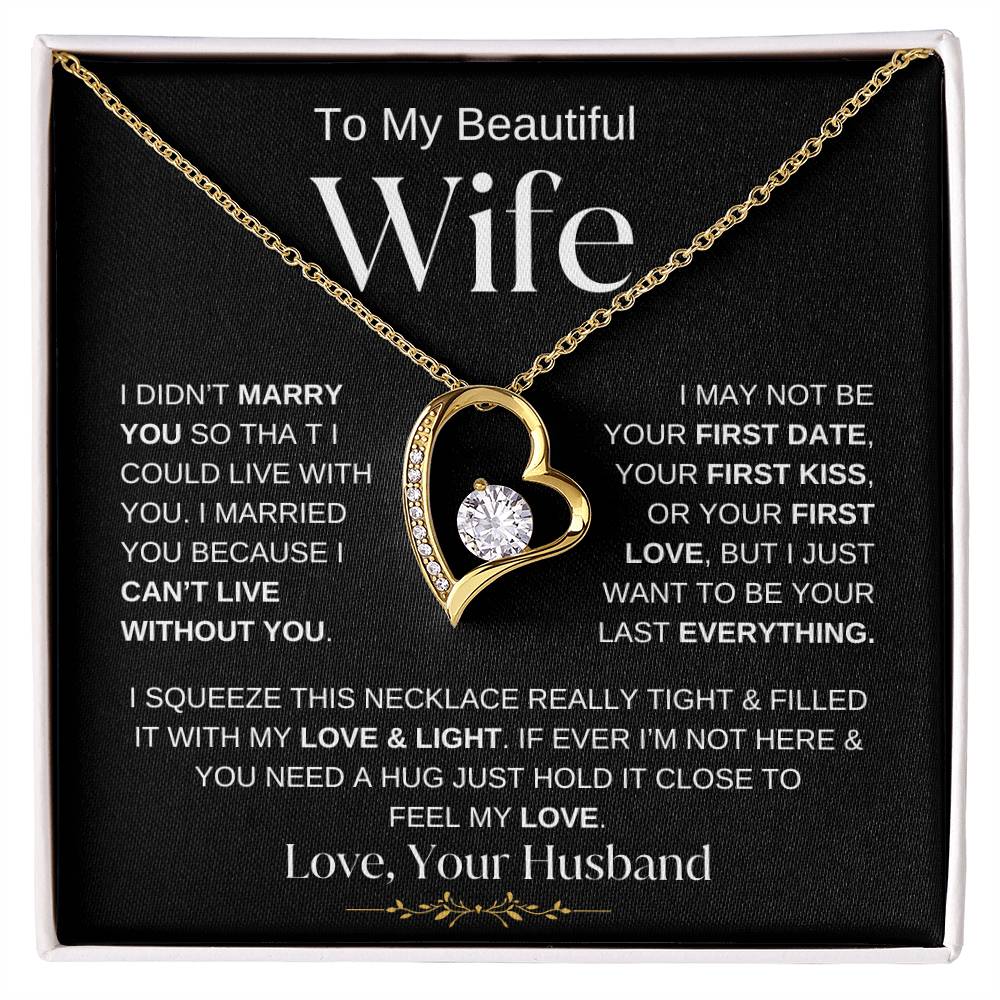 TO MY BEAUTIFUL WIFE FOREVER LOVE NECKLACE - BW