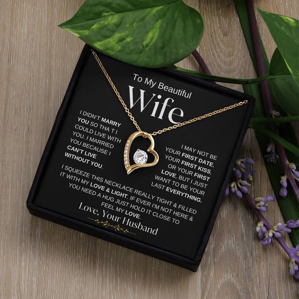 TO MY BEAUTIFUL WIFE FOREVER LOVE NECKLACE - BW