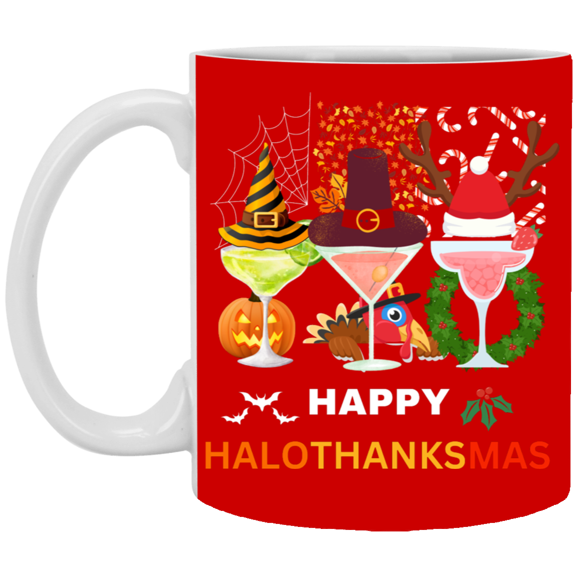 Halloween & Thanksgiving & Christmas Mug