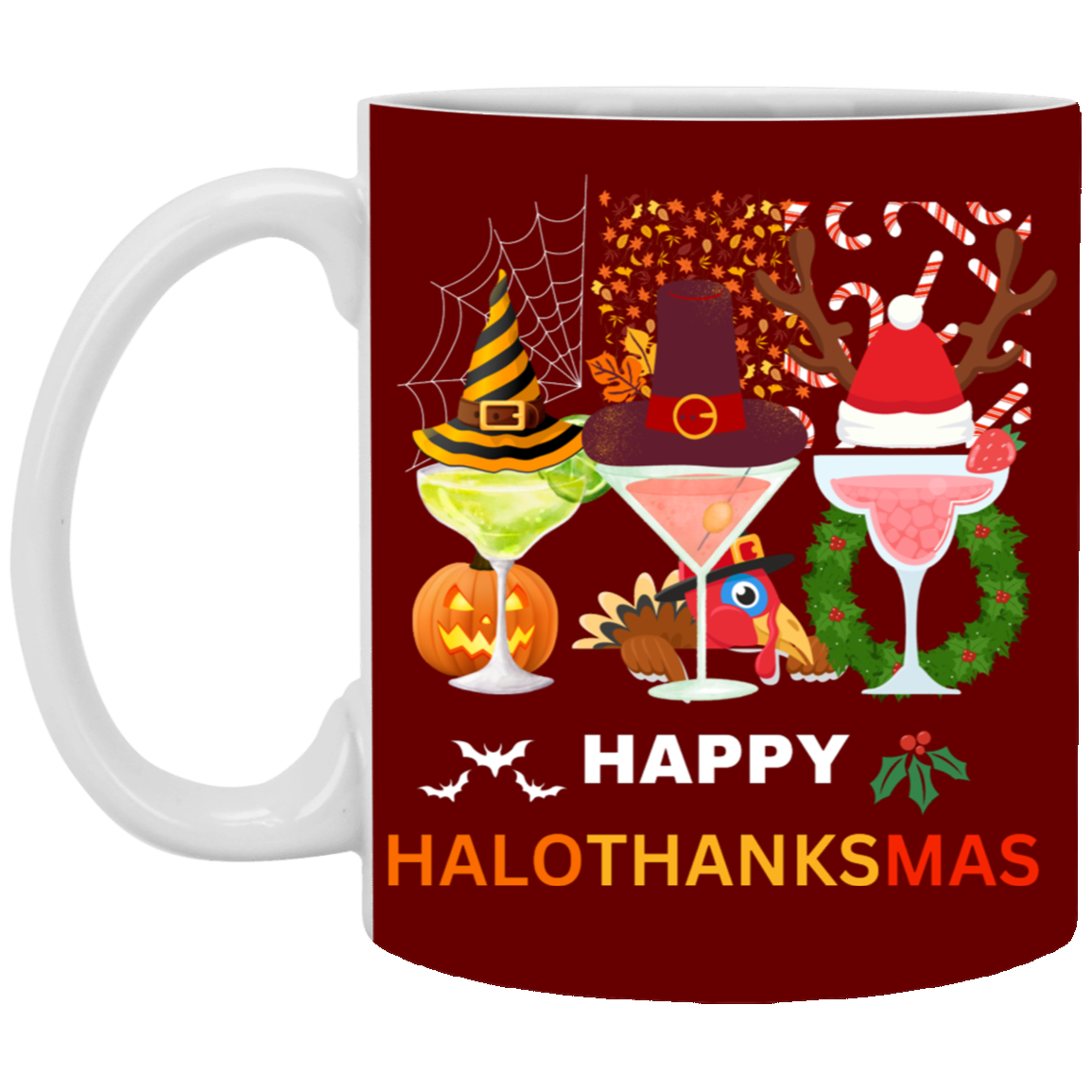 Halloween & Thanksgiving & Christmas Mug