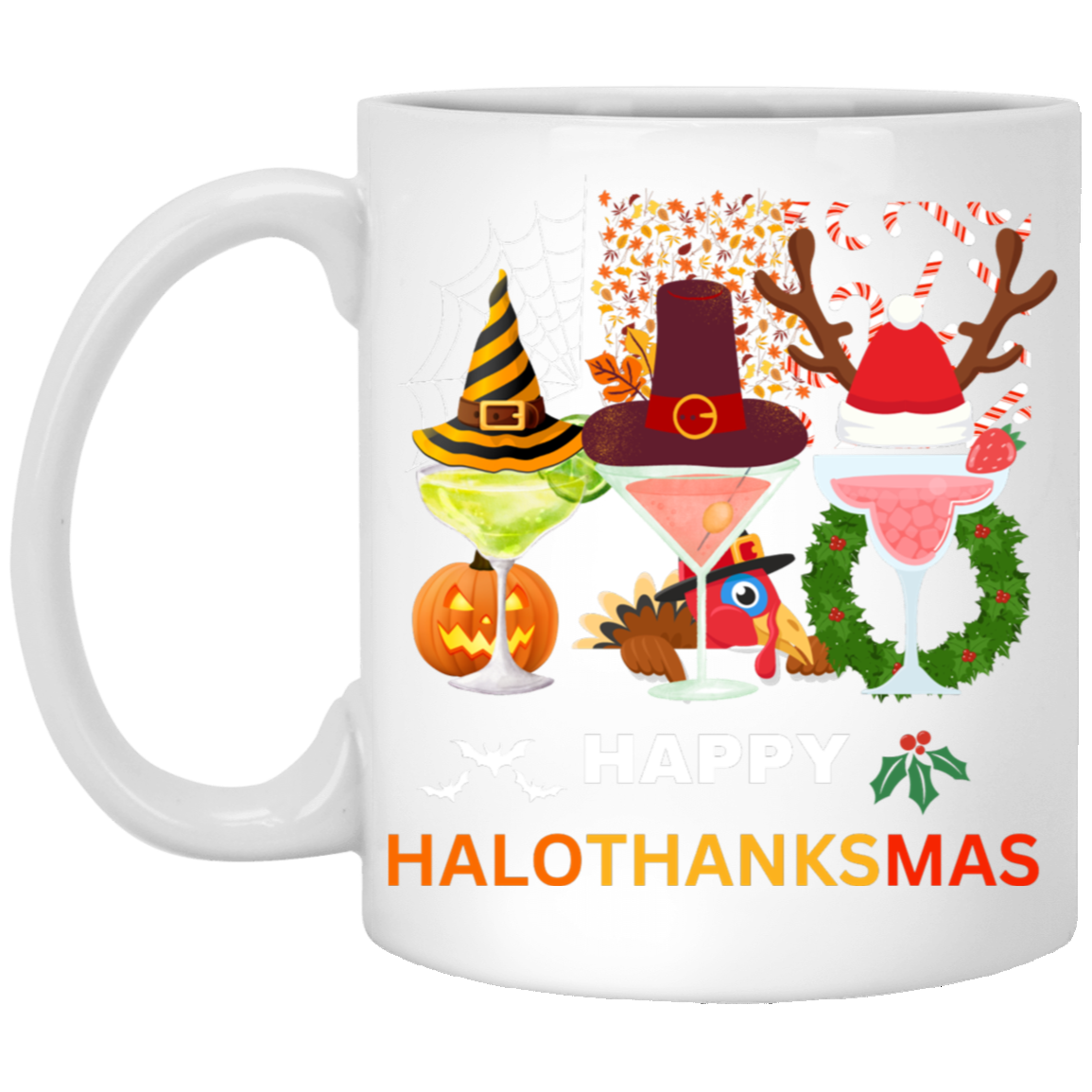 Halloween & Thanksgiving & Christmas Mug