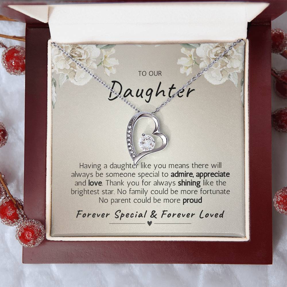 Forever Heart Necklace To Our Daughter