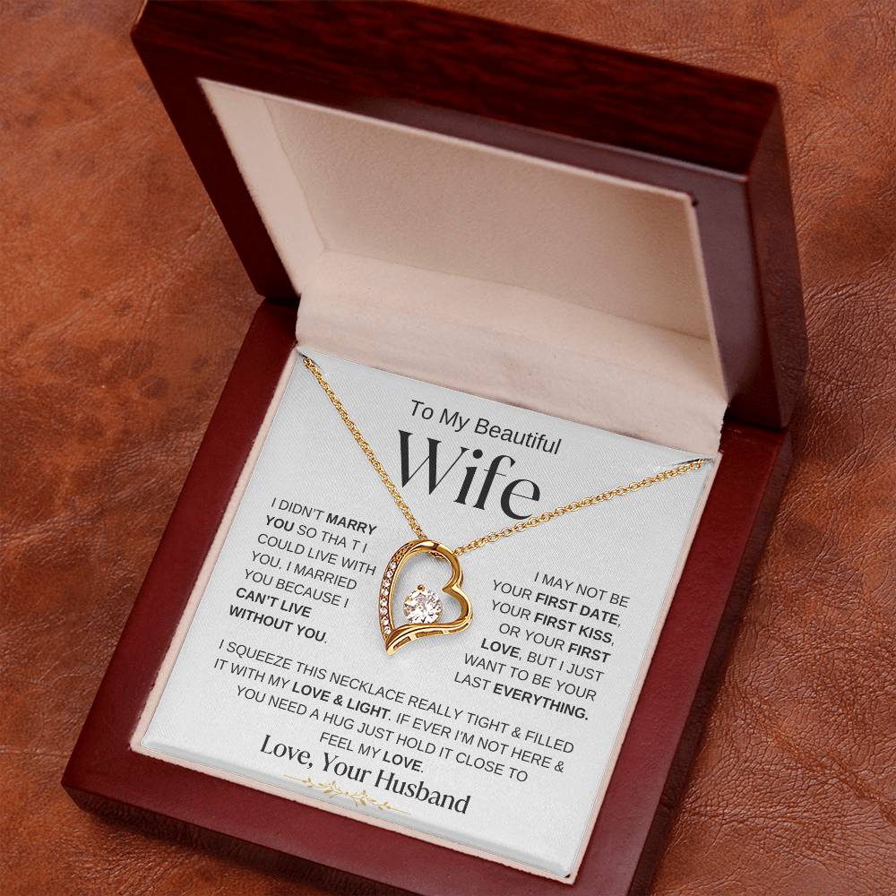 TO MY BEAUTIFUL WIFE FOREVER LOVE NECKLACE(WBG)