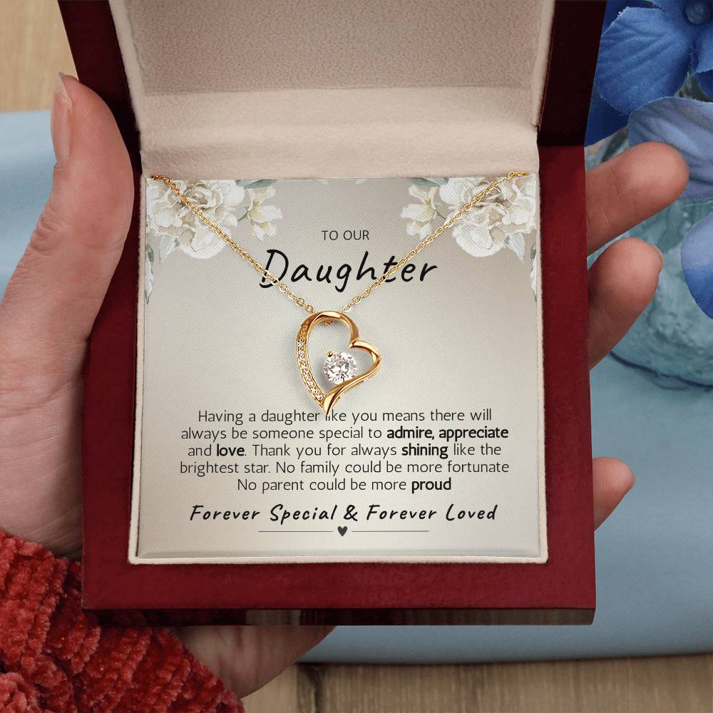 Forever Heart Necklace To Our Daughter