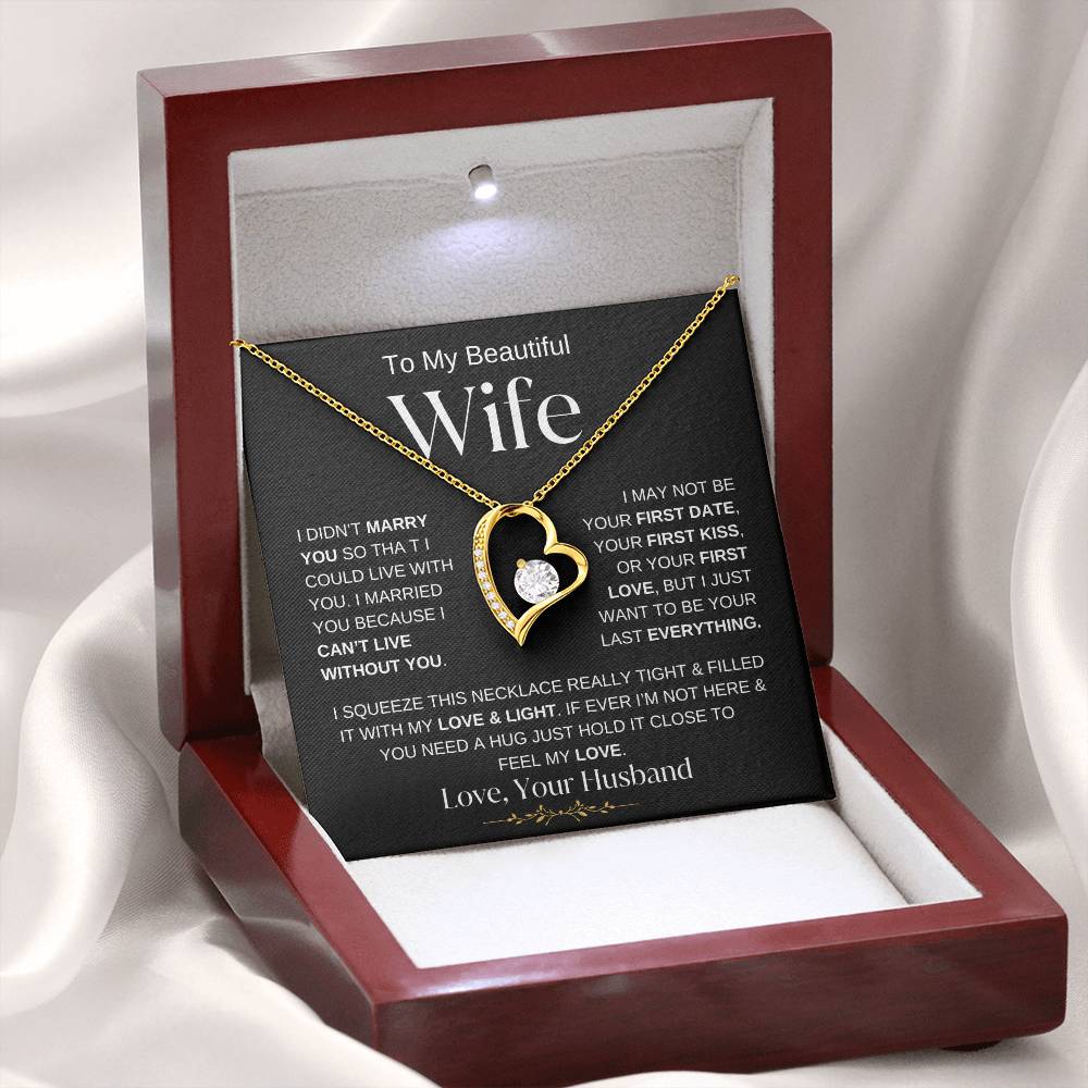 TO MY BEAUTIFUL WIFE FOREVER LOVE NECKLACE - BW